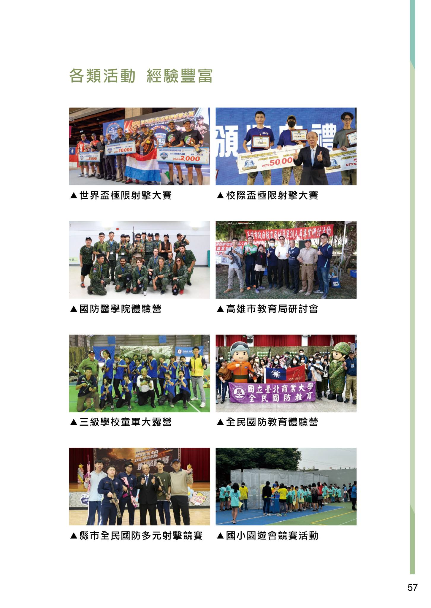 全民國防射擊活動課程規劃