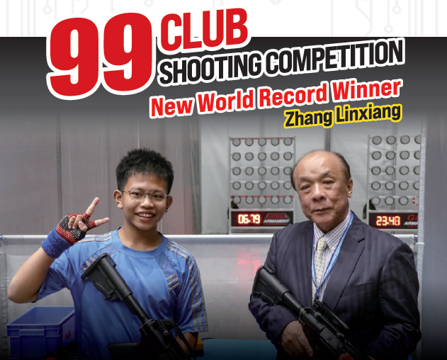 99 Club 射擊大賽新世界紀錄張淋翔與創辦人合影